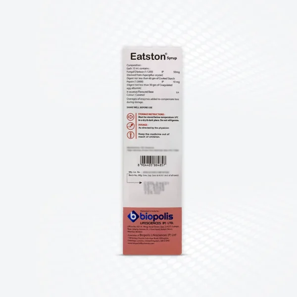 Eatston Syrup 225ML Back