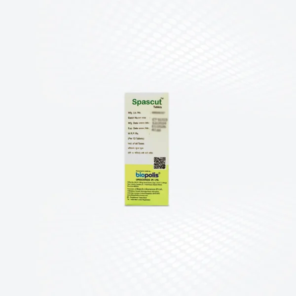 Spascut™ Tablets Back